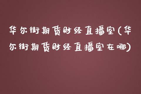 华尔街期货财经直播室(华尔街期货财经直播室在哪)