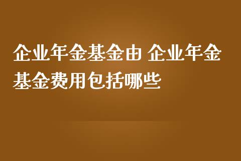 企业年金基金由 企业年金基金费用包括哪些