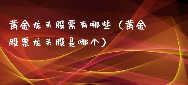 黄金龙头股票有哪些（黄金股票龙头股是哪个）