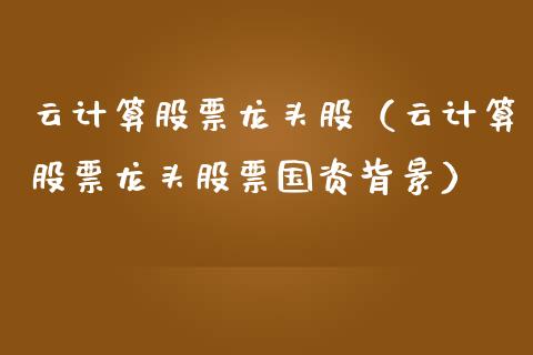 云计算股票龙头股(云计算股票龙头股票国资背景)_财经要闻_第1张_宇龙理财网 云计算股票龙头股(云计算股票龙头股票国资背景)_https://www.dglong8.com_财经要闻_第1张