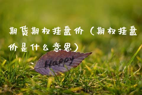 期货期权挂盘价（期权挂盘价是什么意思）