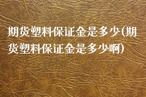 期货塑料保证金是多少(期货塑料保证金是多少啊)