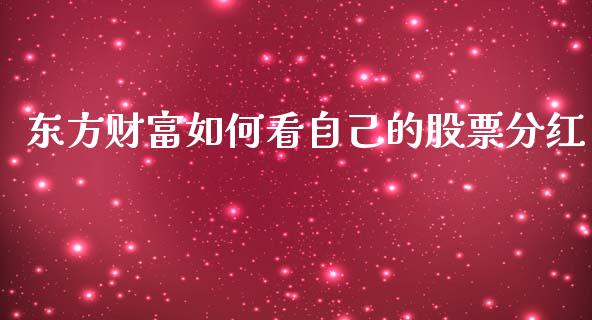 东方财富如何看自己的股票分红