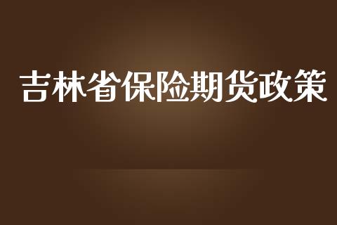 吉林省保险期货政策