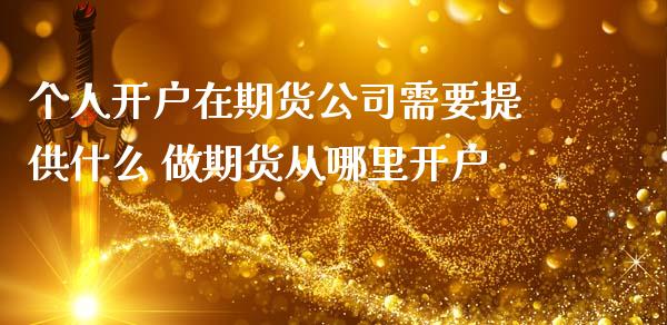 个人开户在期货公司需要提供什么 做期货从哪里开户_https://www.dglong8.com_理财百科_第1张