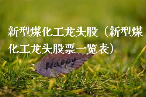 新型煤化工龙头股（新型煤化工龙头股票一览表）