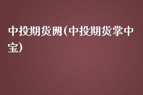 中投期货网(中投期货掌中宝)