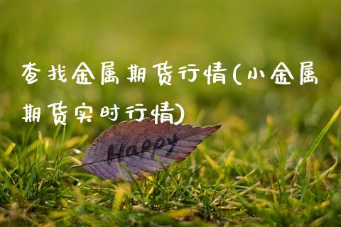 查找金属期货行情(小金属期货实时行情)