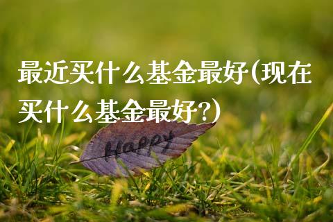 最近买什么基金最好(现在买什么基金最好?)