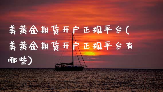 美黄金期货开户正规平台(美黄金期货开户正规平台有哪些)