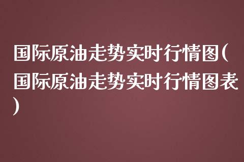 国际原油走势实时行情图(国际原油走势实时行情图表)