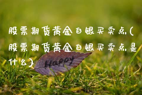 股票期货黄金白银买卖点(股票期货黄金白银买卖点是什么)
