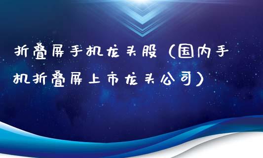 折叠屏手机龙头股（国内手机折叠屏上市龙头公司）