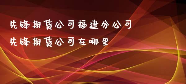 先锋期货公司福建分公司 先锋期货公司在哪里