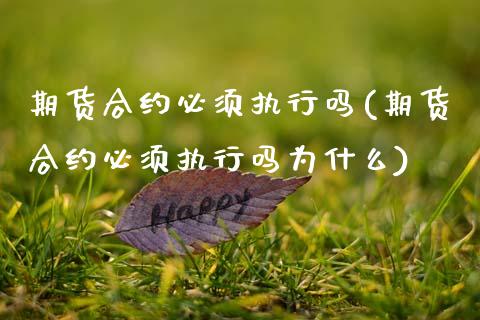 期货合约必须执行吗(期货合约必须执行吗为什么)