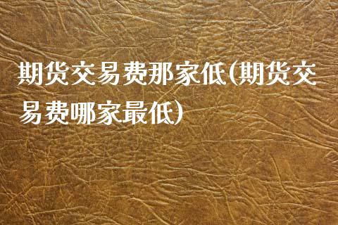 期货交易费那家低(期货交易费哪家最低)