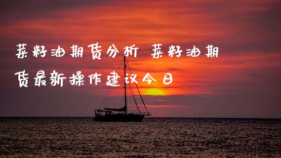 菜籽油期货分析 菜籽油期货最新操作建议今日