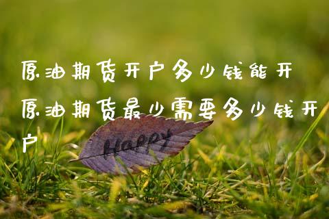 原油期货开户多少钱能开 原油期货最少需要多少钱开户