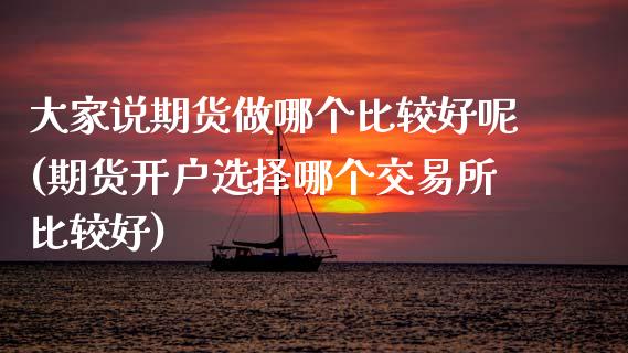 大家说期货做哪个比较好呢(期货开户选择哪个交易所比较好)
