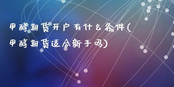 甲醇期货开户有什么条件(甲醇期货适合新手吗)