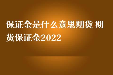 保证金是什么意思期货 期货保证金2022