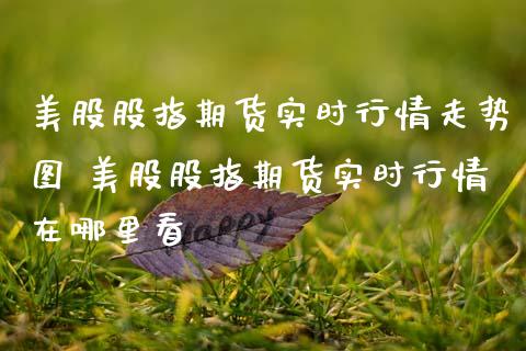 美股股指期货实时行情走势图 美股股指期货实时行情在哪里看