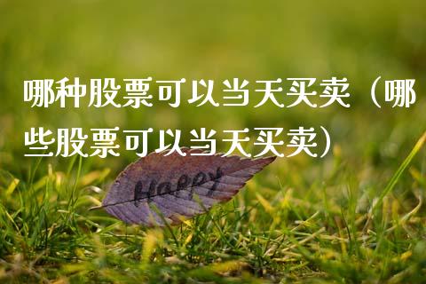 哪种股票可以当天买卖（哪些股票可以当天买卖）