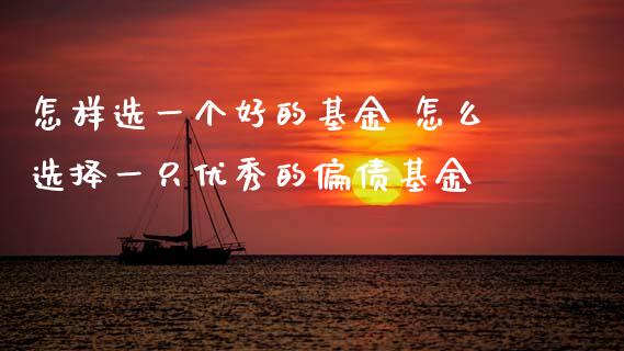 怎样选一个好的基金 怎么选择一只优秀的偏债基金