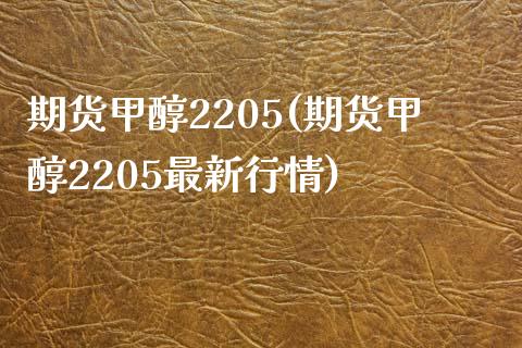 期货甲醇2205(期货甲醇2205最新行情)