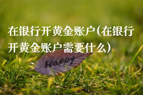 在银行开黄金账户(在银行开黄金账户需要什么)