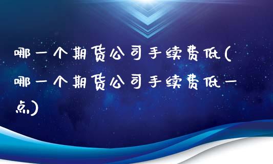 哪一个期货公司手续费低(哪一个期货公司手续费低一点)
