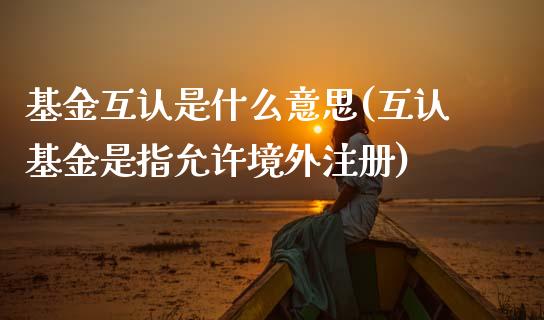 基金互认是什么意思(互认基金是指允许境外注册)