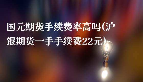 国元期货手续费率高吗(沪银期货一手手续费22元)