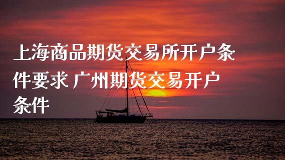 上海商品期货交易所开户条件要求 广州期货交易开户条件