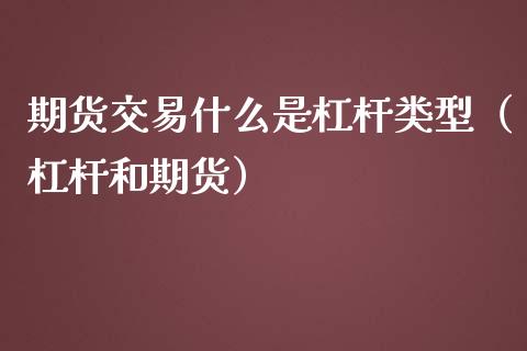 期货交易什么是杠杆类型（杠杆和期货）