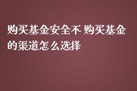 购买基金安全不 购买基金的渠道怎么选择