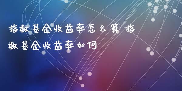 指数基金收益率怎么算 指数基金收益率如何