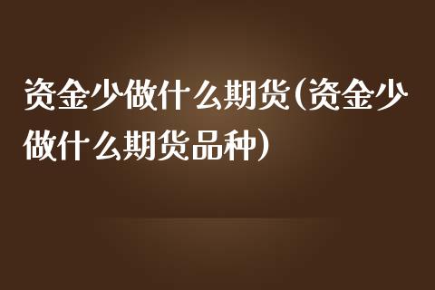 资金少做什么期货(资金少做什么期货品种)