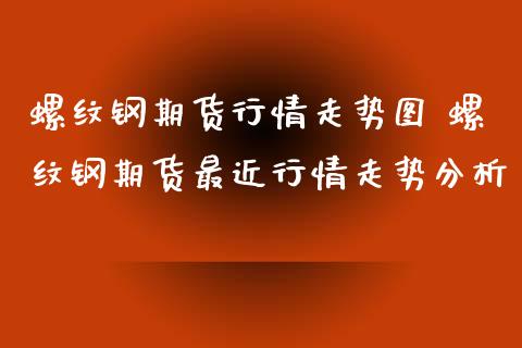 螺纹钢期货行情走势图 螺纹钢期货最近行情走势分析