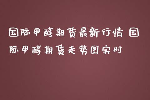 国际甲醇期货最新行情 国际甲醇期货走势图实时