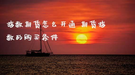 指数期货怎么开通 期货指数的购买条件_https://www.dglong8.com_理财百科_第1张