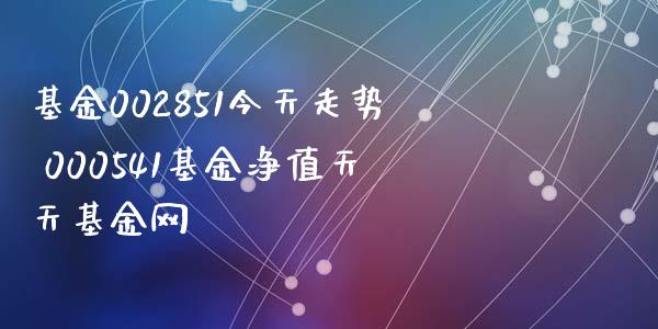 基金002851今天走势 000541基金净值天天基金网