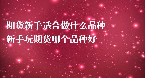 期货新手适合做什么品种 新手玩期货哪个品种好