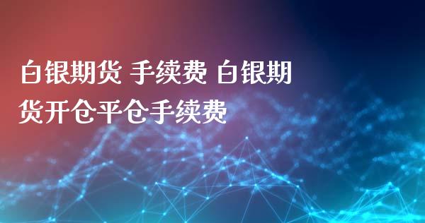 白银期货 手续费 白银期货开仓平仓手续费