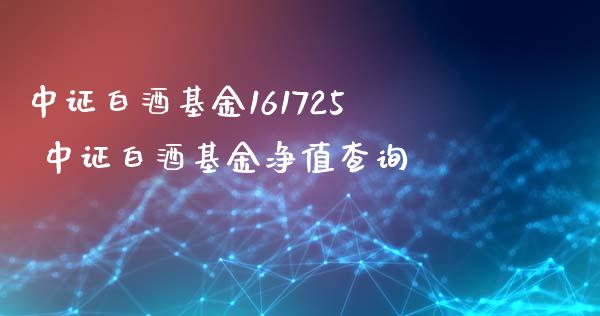 中证白酒基金161725 中证白酒基金净值查询