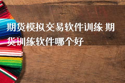 期货模拟交易软件训练 期货训练软件哪个好
