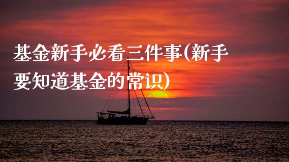 基金新手必看三件事(新手要知道基金的常识)