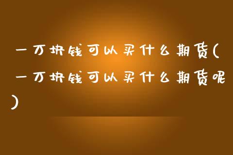 一万块钱可以买什么期货(一万块钱可以买什么期货呢)