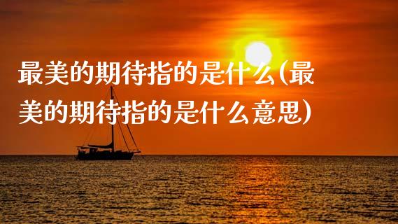 最美的期待指的是什么(最美的期待指的是什么意思)