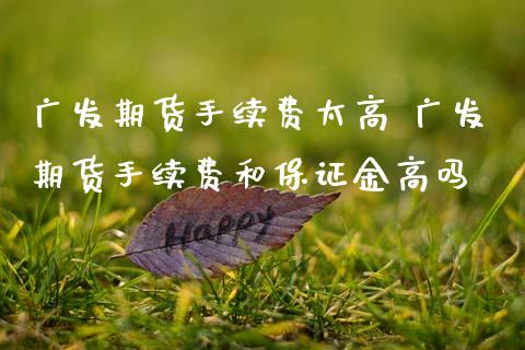 广发期货手续费太高 广发期货手续费和保证金高吗
